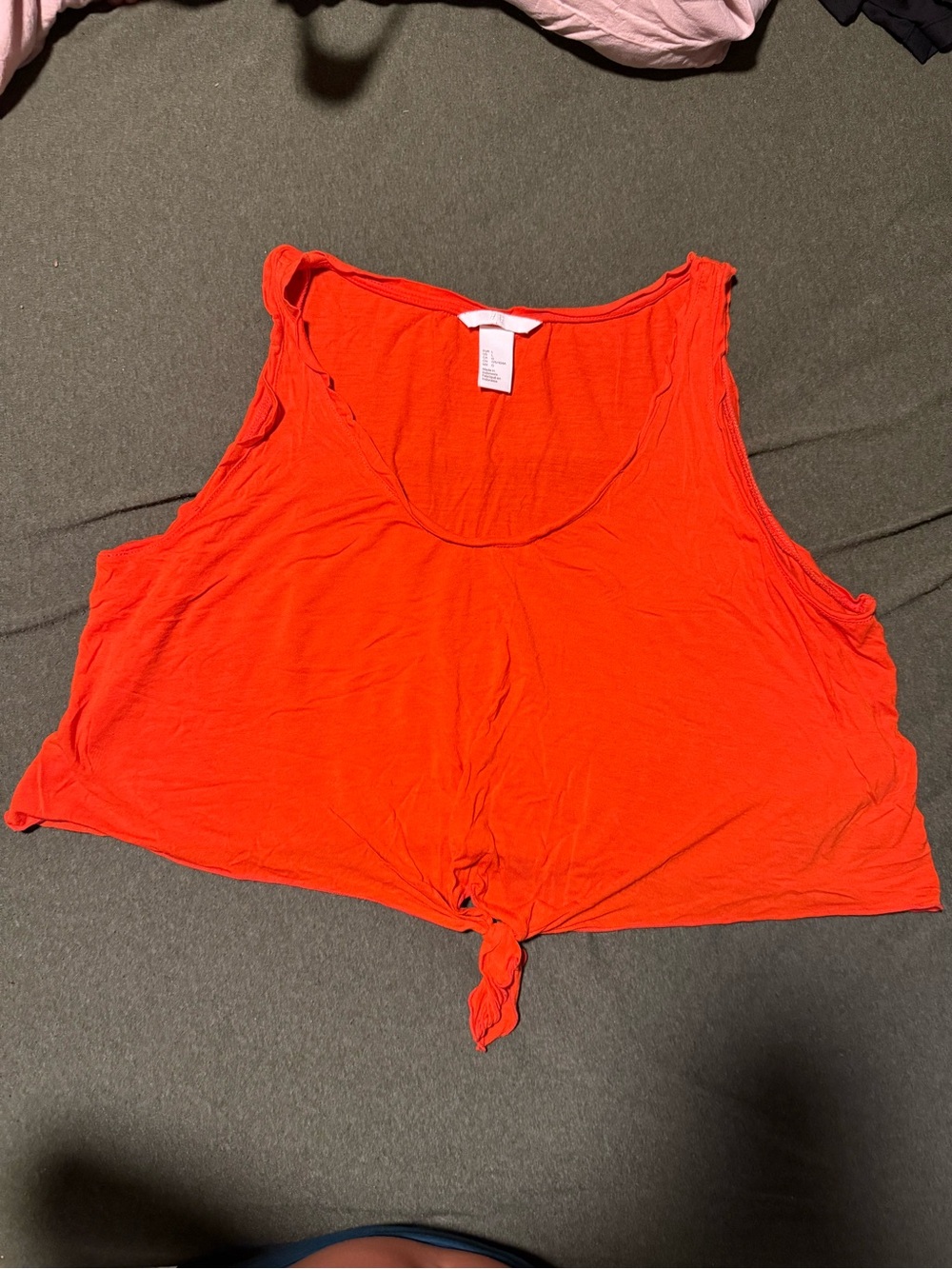 H&M Bright Red Tie-Front Tank Top